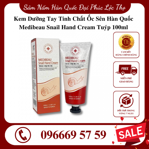 Kem Dưỡng Tay Tinh Chất Ốc Sên Hàn Quốc Medibeau Snail Hand Cream Tuýp 100ml
